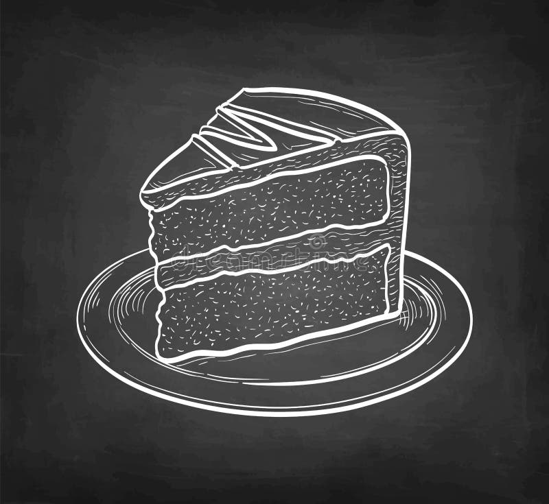 Chalk Sketch of Chocolate Cake. Stock Vector Illustration of chocolate, chalkboard 174151969