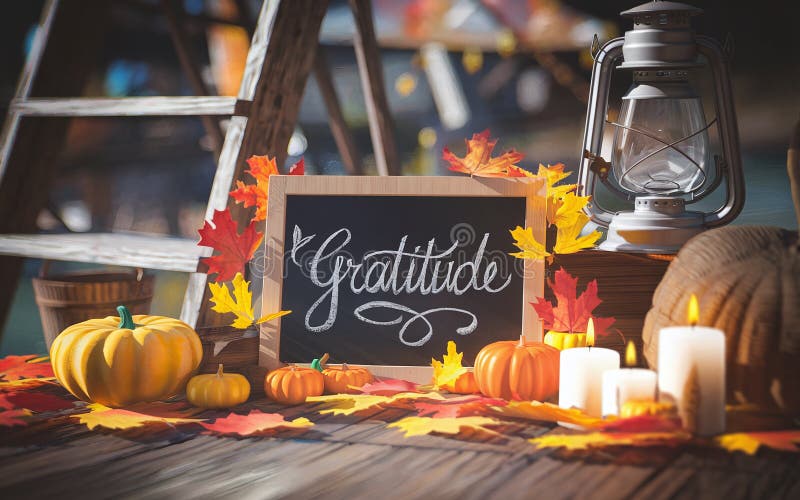 Chalkboard generativeai gratitude con elegante sceneggiatura per il ringraziamento illustrazione di stock