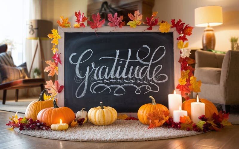 Chalkboard generativeai gratitude con elegante sceneggiatura per il ringraziamento illustrazione vettoriale