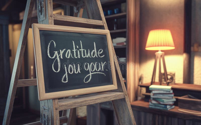Chalkboard generativeai gratitude con elegante sceneggiatura per il ringraziamento royalty illustrazione gratis