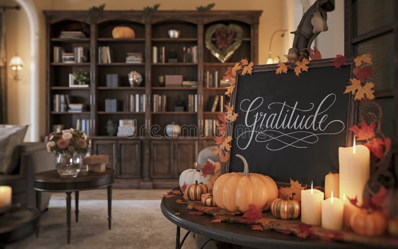Chalkboard generativeai gratitude con elegante sceneggiatura per il ringraziamento illustrazione vettoriale