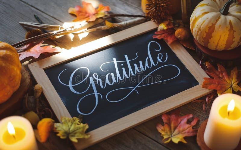 Chalkboard generativeai gratitude con elegante sceneggiatura per il ringraziamento illustrazione vettoriale
