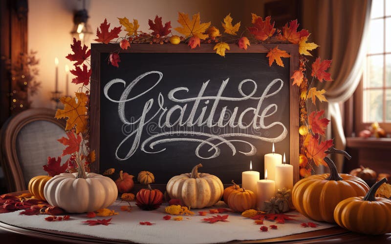 Chalkboard generativeai gratitude con elegante sceneggiatura per il ringraziamento royalty illustrazione gratis