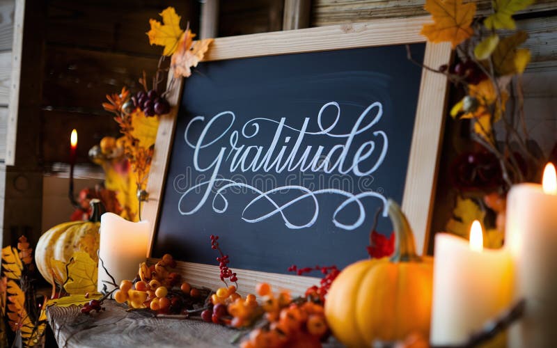 Chalkboard generativeai gratitude con elegante sceneggiatura per il ringraziamento illustrazione vettoriale