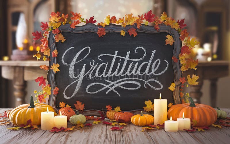 Chalkboard generativeai gratitude con elegante sceneggiatura per il ringraziamento royalty illustrazione gratis