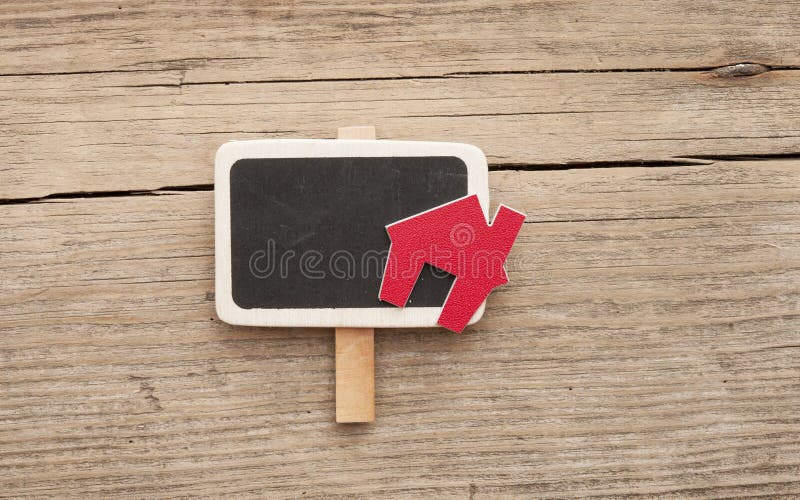 Chalkboard with House Shaped Sign Stock Photo Image of design, house