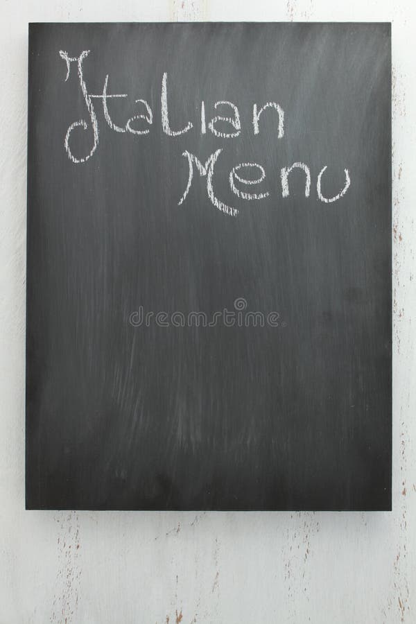 Chalkboard Italian menu stock image. Image of texture 60373049