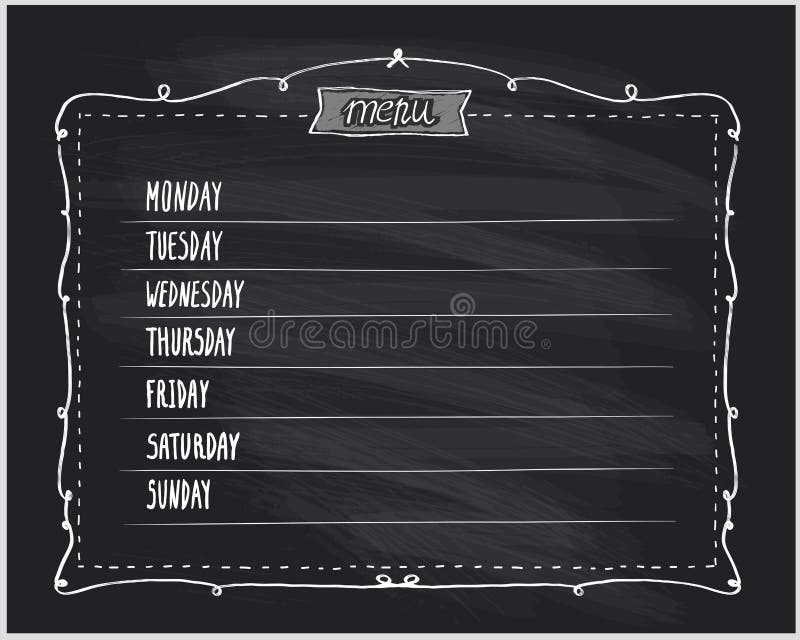 Chalkboard Meal Recipe Template Vector Design Stock Vector