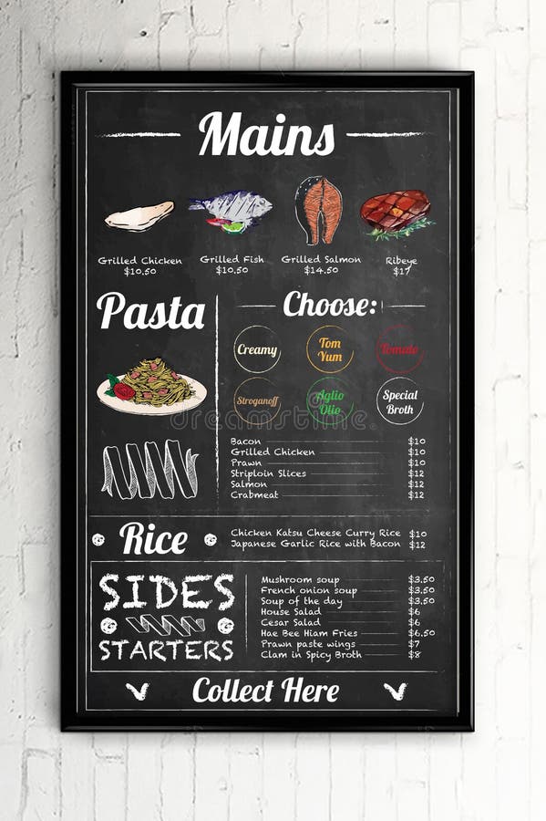 Handwritten Chalkboard Menu Stock Illustrations – 831 Handwritten ...