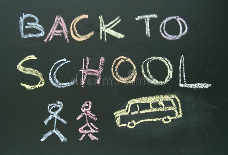 Chalkboard Writing Back To School Stock Photo Image of weathered