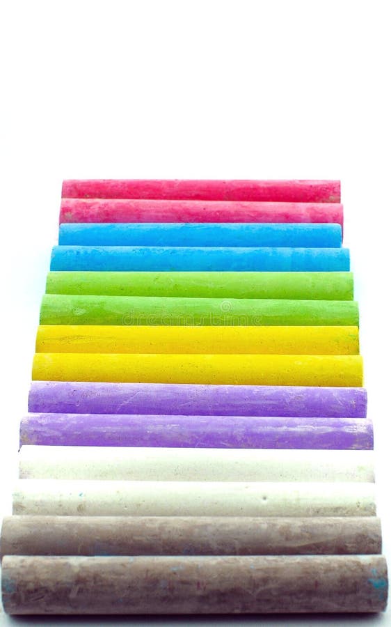 Chalks in a Variety of Colors on White Background, Chalk Powder. Stock  Image - Image of colorful, chalkboard: 155437199