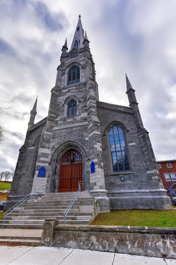 Chalmers-Wesley United Church - Cidade de Quebec, Canadá imagens de stock Chalmers-Wesley United Church - Cidade de Quebec, Canadá imagens de stock