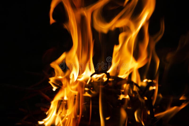 Chama do fogo em uma noite escura imagem de stock royalty free Chama do fogo em uma noite escura imagem de stock royalty free