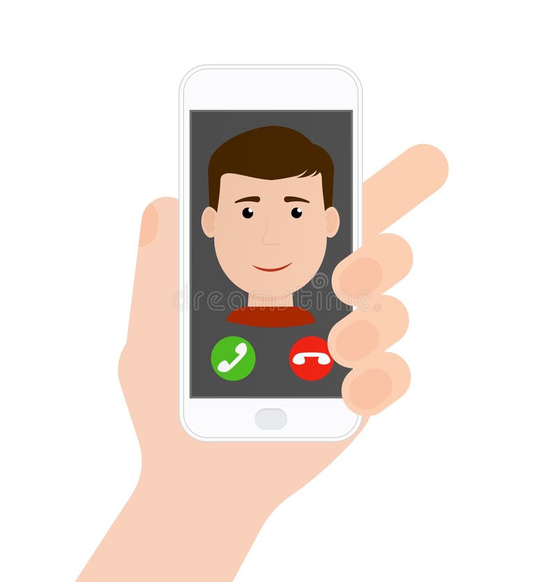 Chamada entrante do menino/homem no telefone à disposição, vetor liso ilustração do vetor Chamada entrante do menino/homem no telefone à disposição, vetor liso ilustração do vetor