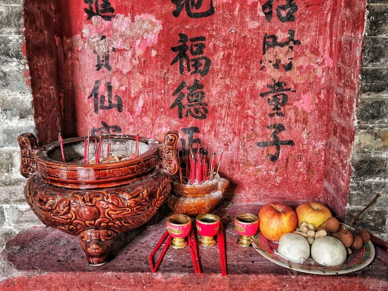 Chambre bouddhiste traditionnelle chinoise dans un temple en Chine image libre de droits