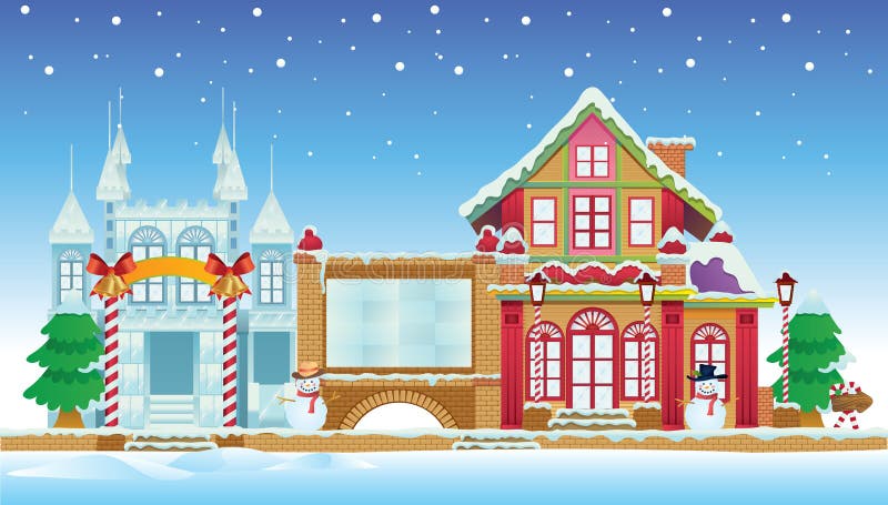 Chambre de Santa et château de glace illustration de vecteur Chambre de Santa et château de glace illustration de vecteur