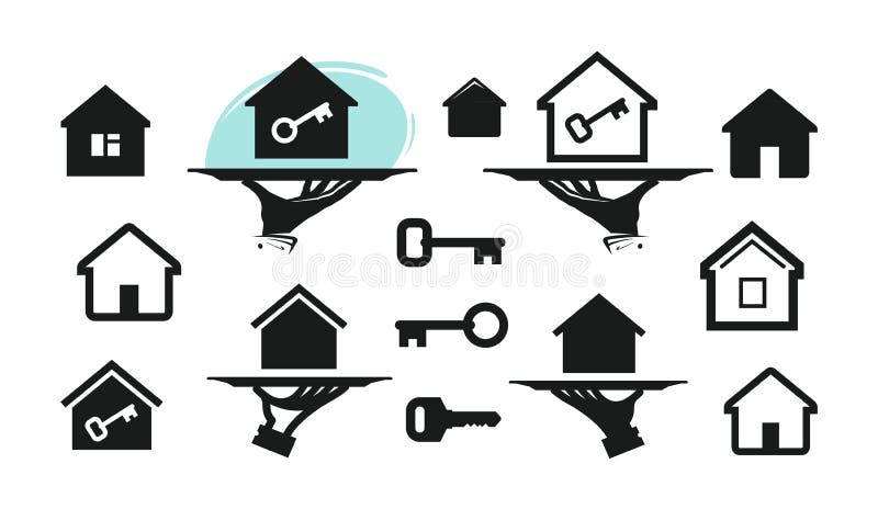 Chambre, icônes réglées de maison Construisant, les immobiliers, verrouillent le symbole Illustration de vecteur illustration stock Chambre, icônes réglées de maison Construisant, les immobiliers, verrouillent le symbole Illustration de vecteur illustration stock