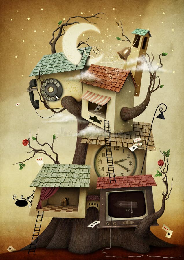 Chambre sur l'arbre illustration stock Chambre sur l'arbre illustration stock