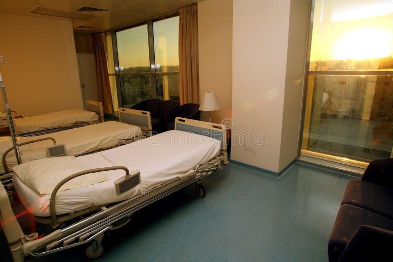 Picture of a hospitals bedroom with lighting. Picture of a hospitals bedroom with lighting