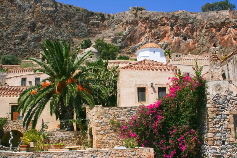 Chambres de vieux Monemvasia, Grèce photos libres de droits Chambres de vieux Monemvasia, Grèce photos libres de droits