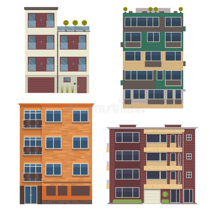 Chambres et immeubles vivants modernes illustration libre de droits Chambres et immeubles vivants modernes illustration libre de droits