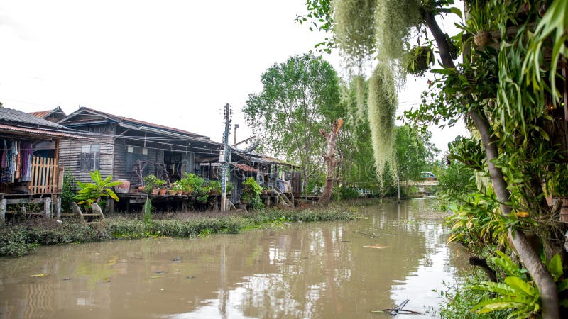 Chambres sur le canal en Thaïlande photo stock Chambres sur le canal en Thaïlande photo stock
