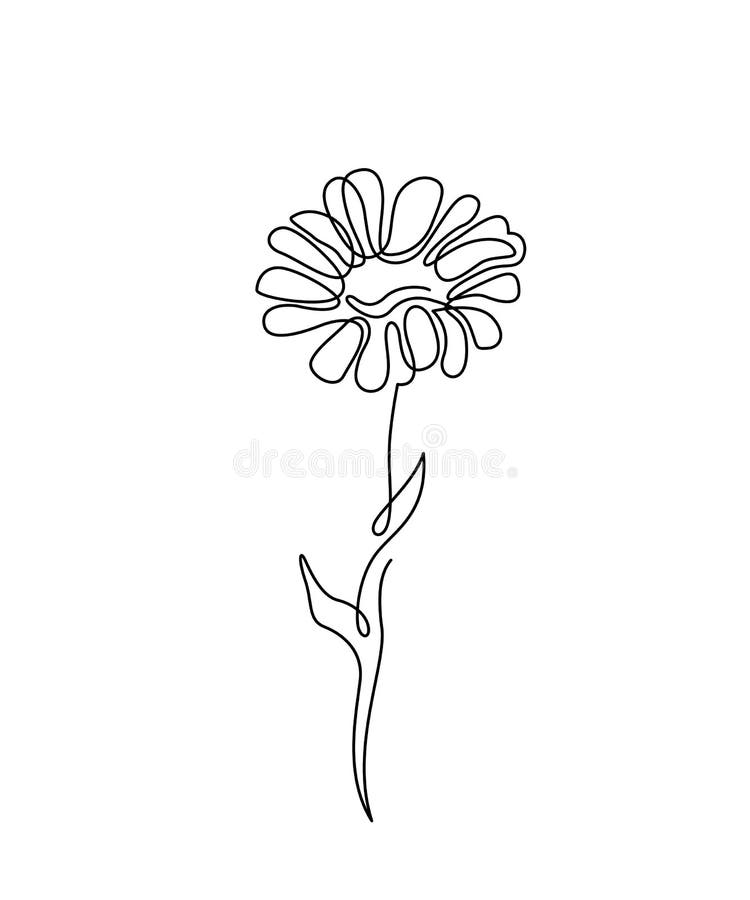 Minimal Daisy Flower Poster. Abstract Floral Naive Art Print