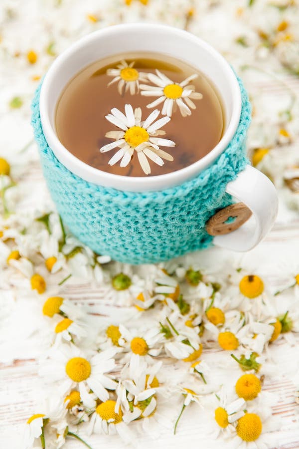 Cup of chamomile tea stock image. Image of medicine, basket 98532985