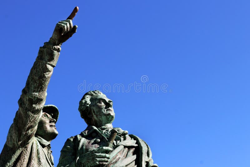 Chamonix Mountain-het monumententop van geschiedenismont blanc first ascent conquest stock afbeelding Chamonix Mountain-het monumententop van geschiedenismont blanc first ascent conquest stock afbeelding