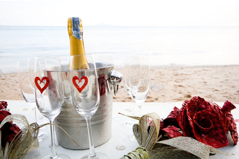 Champagne on the beach