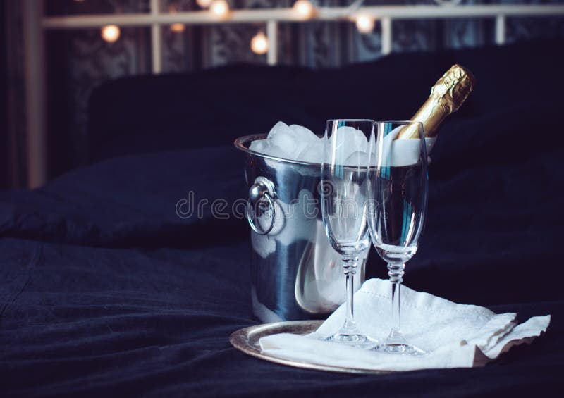 Champagne in bed