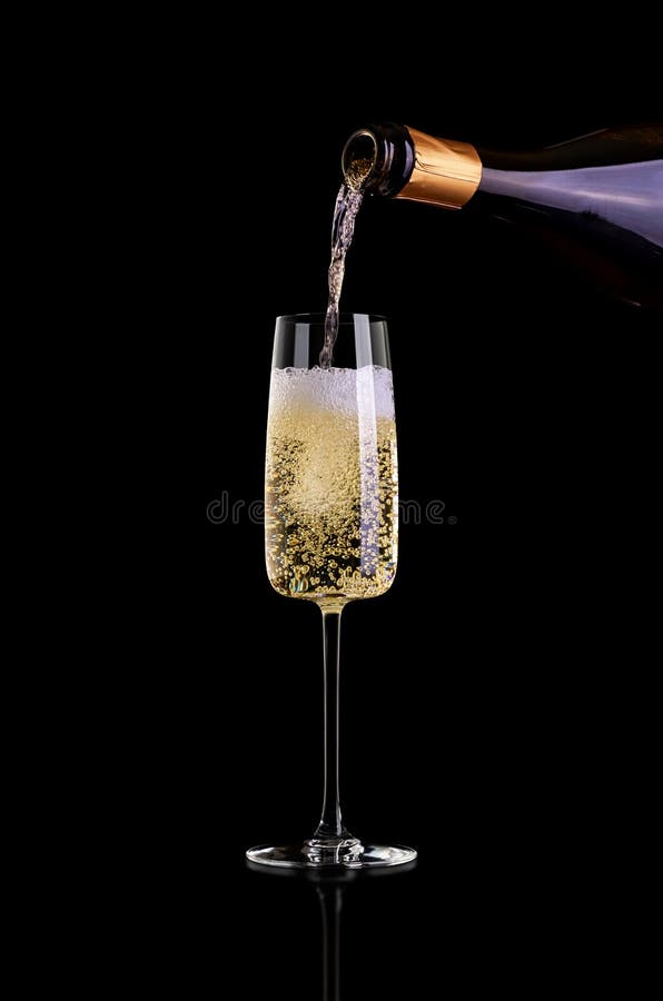 Champagne on Black Background Stock Image Image of beverage, party