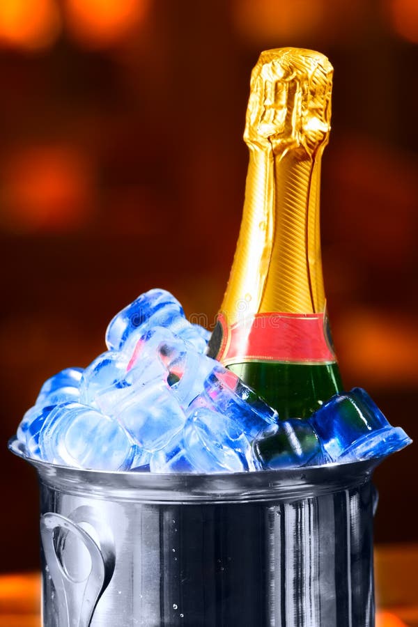 Champagne bottle in a bucket