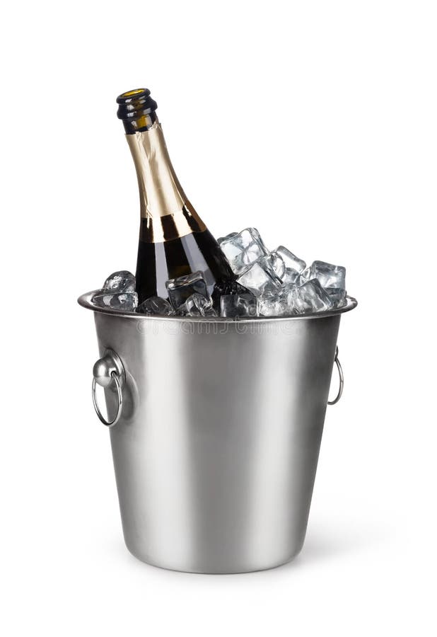 Champagne Bottle In An Ice Bucket Stock Photo Image of celebrating, bottle 7363536
