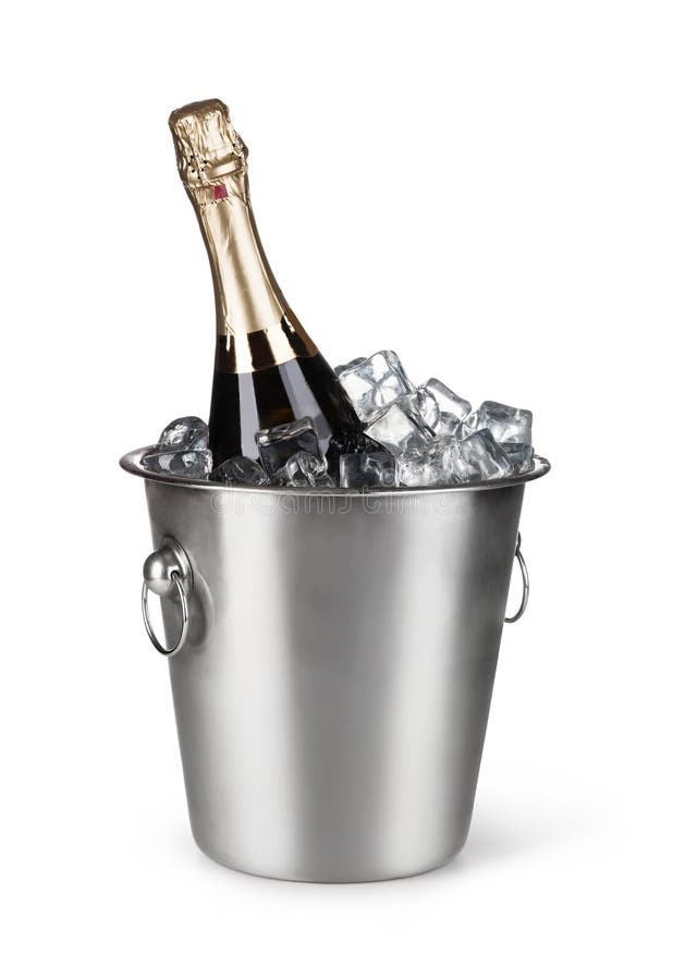 Champagne Bottle in a Bucket with Ice Stock Image Image of wine