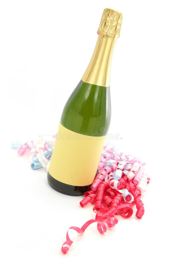 Champagne Bottle And Ribbon Stock Photo Image of golden, macro 1953930