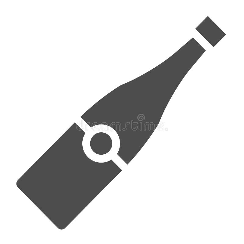 Champagne bottle solid icon. Alcohol vector illustration isolated on white. Wine glyph style design, designed for web vector illustration