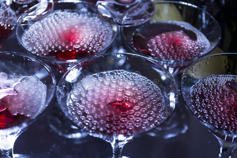 Champagne with Bubbles in Glasses, Alcoholic Drink Stock Image Image