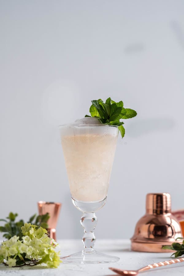 Champagne Cocktail avec la boisson alcoolisée et le pamplemousse Copiez l'espace photo libre de droits Champagne Cocktail avec la boisson alcoolisée et le pamplemousse Copiez l'espace photo libre de droits