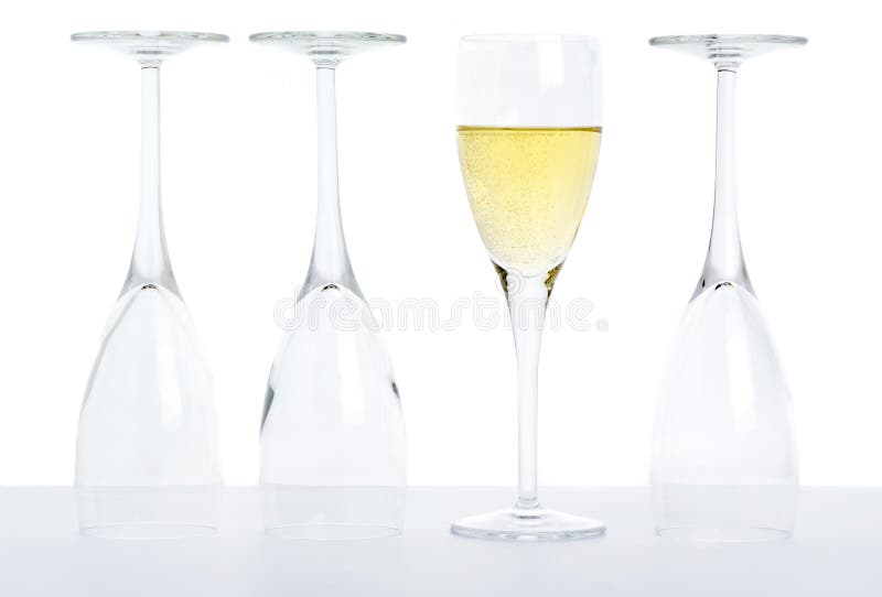 Champagne, concept image, one glass filled royalty free stock photography Champagne, concept image, one glass filled royalty free stock photography