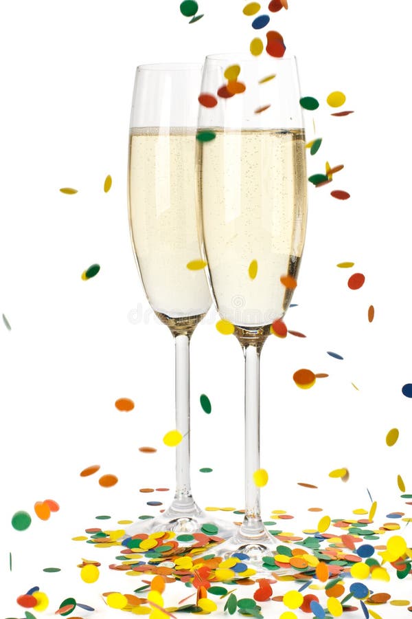 Champagne and confetti