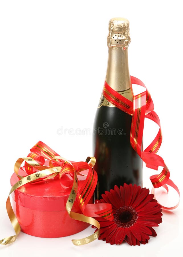 Champagne En Bloemen Stock Foto. Image Of Wijn, Verjaardag - 14313120