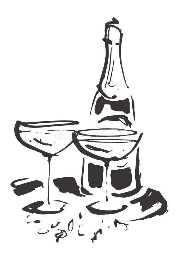 Champagne et glaces illustration libre de droits Champagne et glaces illustration libre de droits