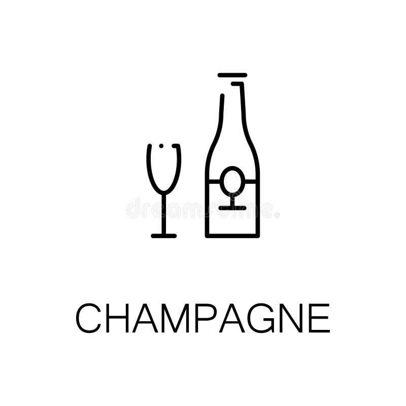 Champagne Flat Icon or Logo for Web Design. Stock Vector - Illustration ...