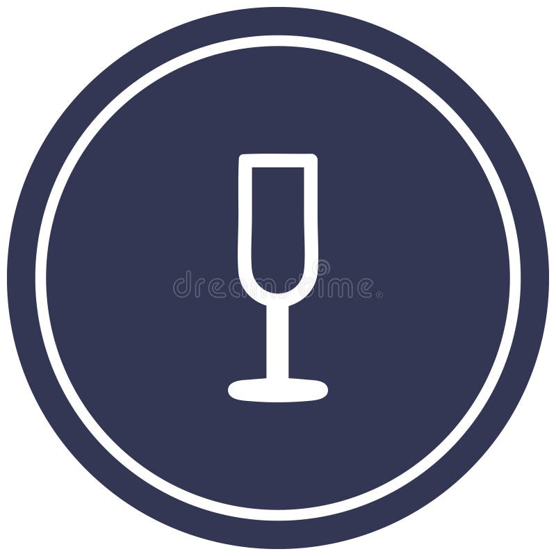 Champagne Flute Circular Icon Symbol Stock Vector Illustration of