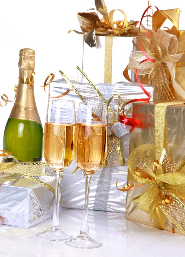 Party scene with champagne stock image. Image of midnight - 6631279