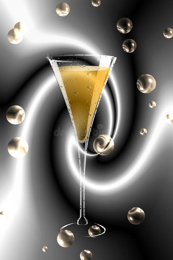 Champagne-Glas. vektor abbildung