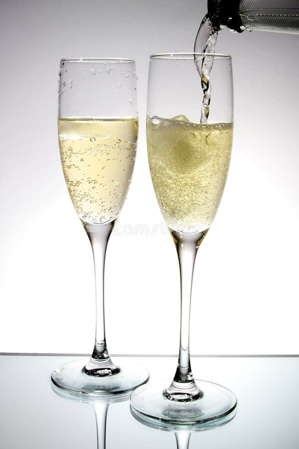 Two beautiful Champagne glass isolated. Two beautiful Champagne glass isolated