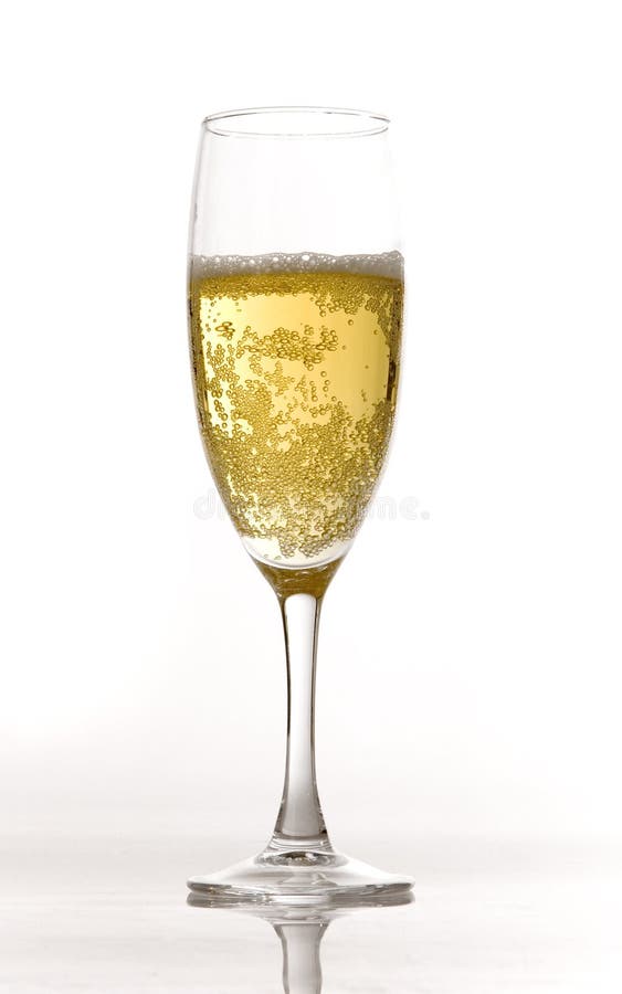 Champagne glass on white ground. Champagne glass on white ground