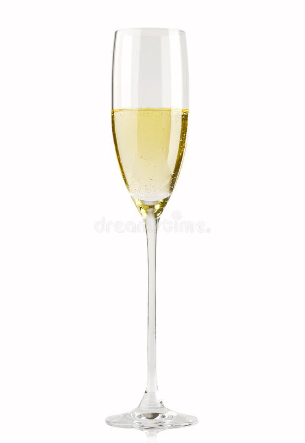 Champagne in a glass.